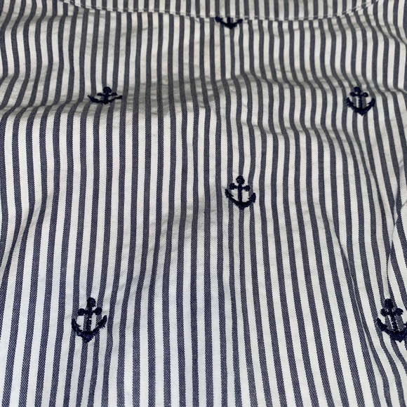 Cotton Seersucker Nautical Dress Cotton lined with embroidered anchors - Picture 2 of 7